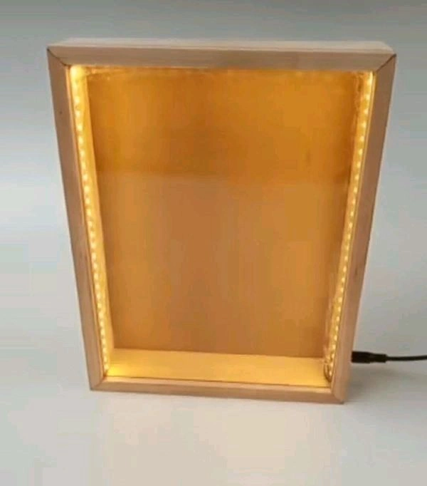 Pinewood LED Shadow Box  - 12/12/2"