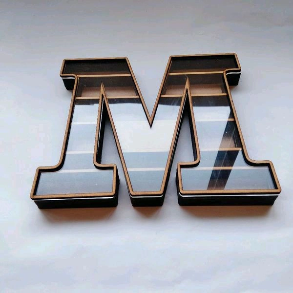 Miniature Alphabet Shadow Box Self Standing - B, 6"
