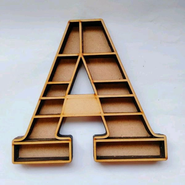 Miniature Alphabet Shadow Box Self Standing - B, 10"