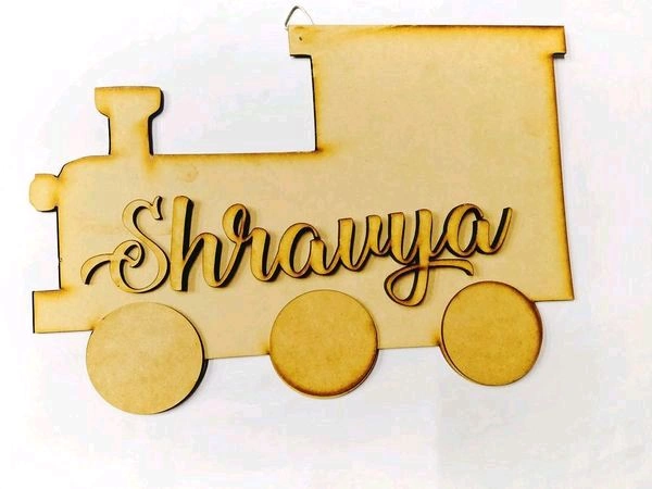 Train Theme Kids Nameboard  - 12/7", 6+2.5mm