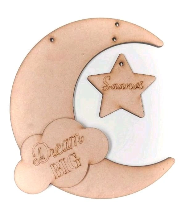 Dream Big Moon Star Kids Nameboard  - 12", 6mm, Raw Only