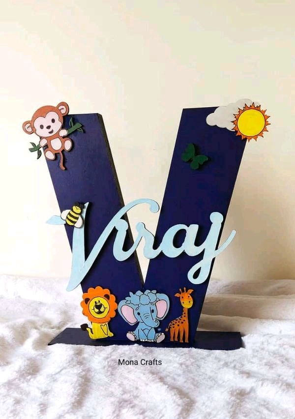 Self Standing Animal Kingdom Monogram  - Z, 12", Raw Only