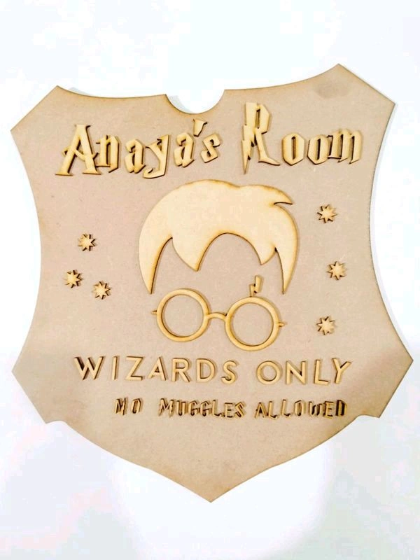 Harry Potter Theme Kids Nameboard  - 15/12", 6+2.5mm