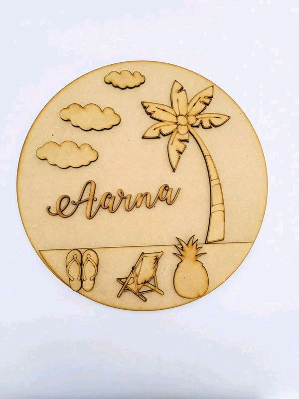 Beach Theme Kids Nameboard  - 12", 6+2.5 Mm