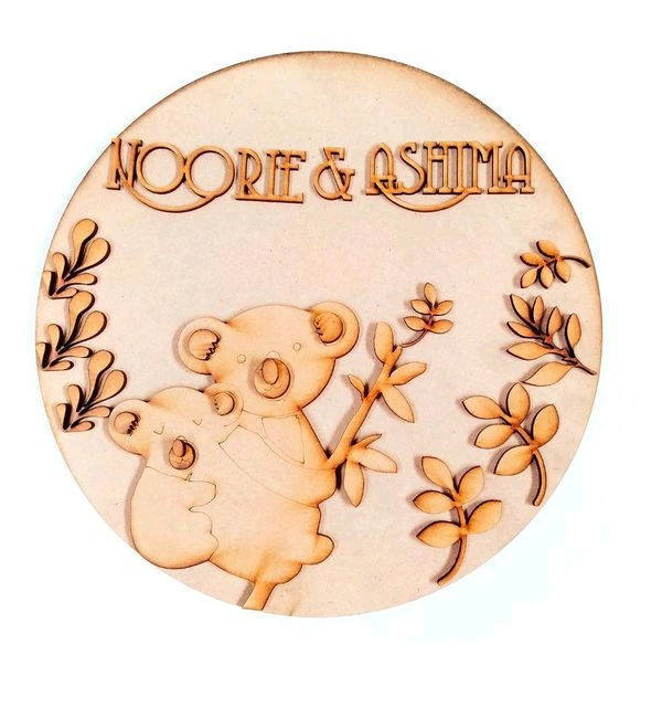 Mumma& Baby Bear Kids Nameboard  - 12", 6+2.5mm