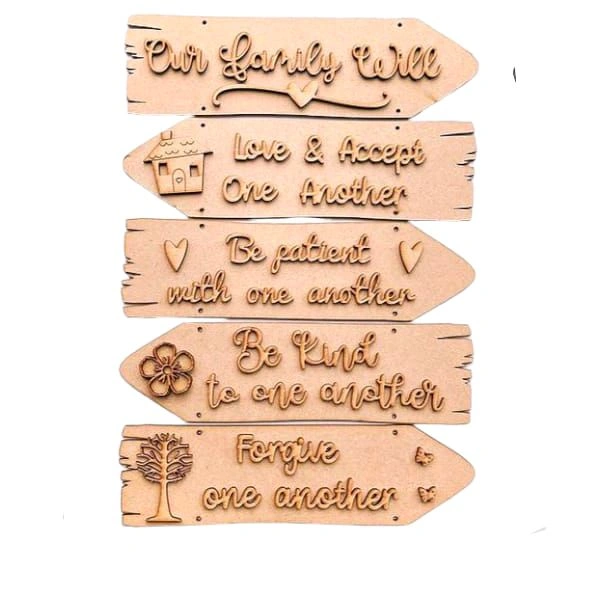 Sentiment Plank- Family Theme - Wiyh Rope