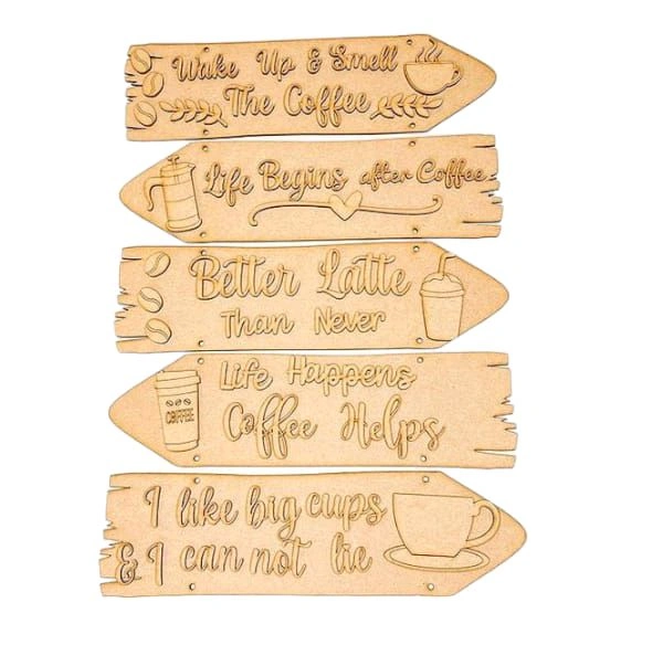 Sentiment Plank- Coffee Lover - With Rope