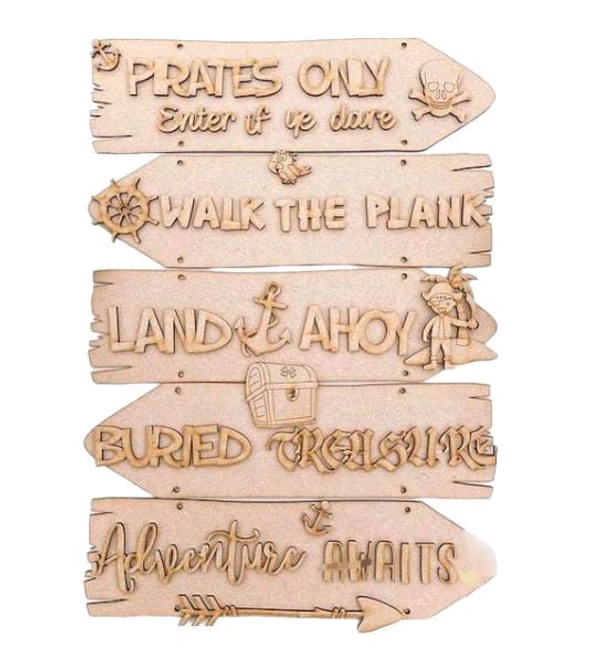 Sentiment Plank- Pirats Theme - With Rope