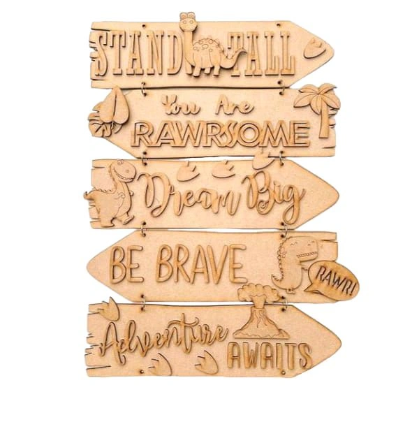 Sentiment Plank-  Dinosaur ,Adventure Theme - With Rope