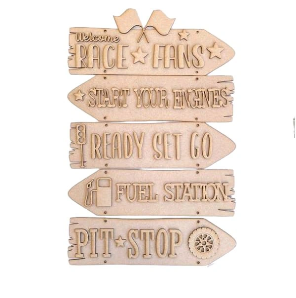 Sentiment Plank-  Car/ Racing Car Theme - Without Rope