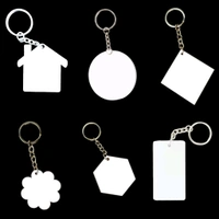 Acrylic Keychains  - Black, Rectangle, Round