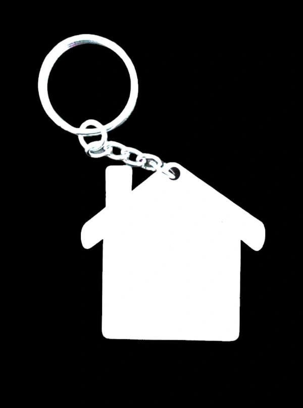 Acrylic Keychains  - White, Hut, Round