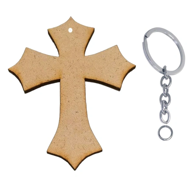 Mdf Figures Keychains  - Cross-3, 4mm
