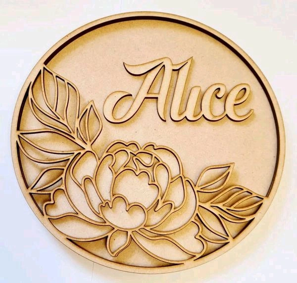 Floral Nameboard Double Layer  - 10", 4+4mm, Base Only