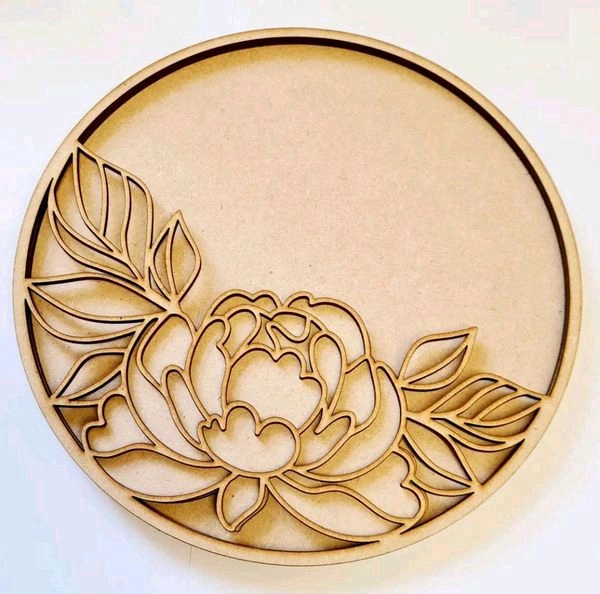 Floral Nameboard Double Layer  - 15", 4+4mm, Base Only