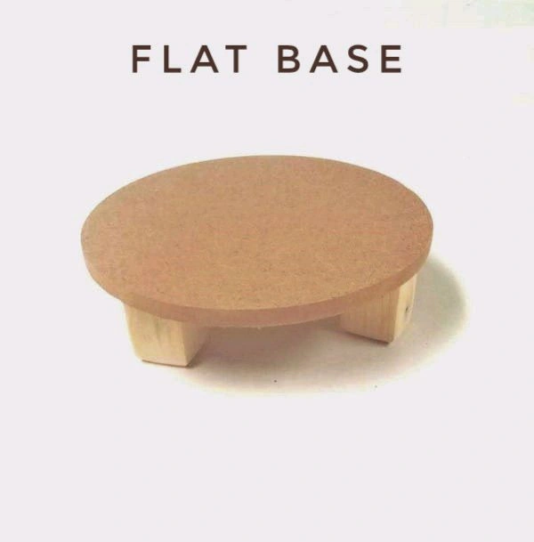 Round Chowki -pinewood Legs - 4", Flat Mdf Base, 8mm Mdf