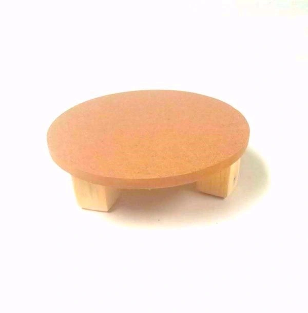 Round Chowki -pinewood Legs - 5", Grooves Edges