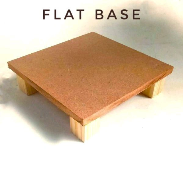 Square Chowki - Wood Legs - 4/4", Flat Mdf Base, 8mm Mdf