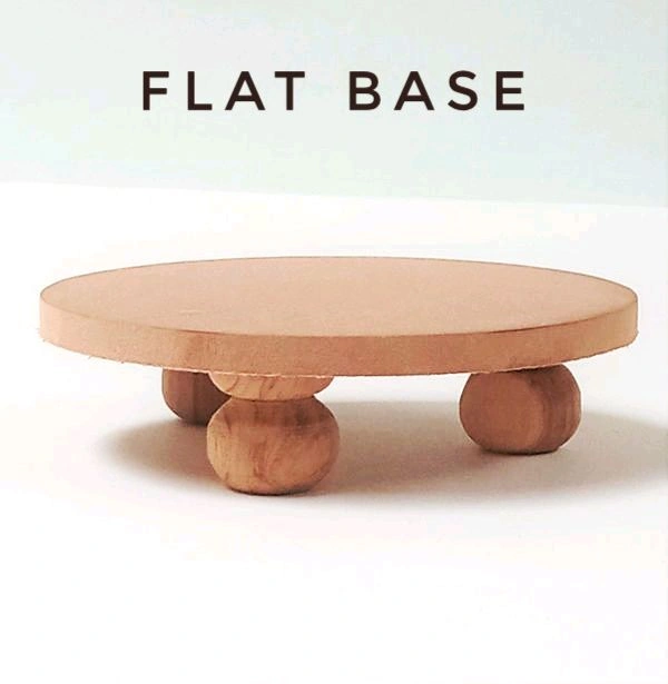 Round Chowki-round wood Legs - 16", Grooved Curve Edge