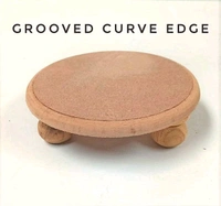 Round Chowki-round wood Legs - 8", Grooved Curve Edge