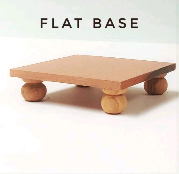 Square Chowki- Round Wood Legs  - 10/10", 8mm, Grooved Curve Edge