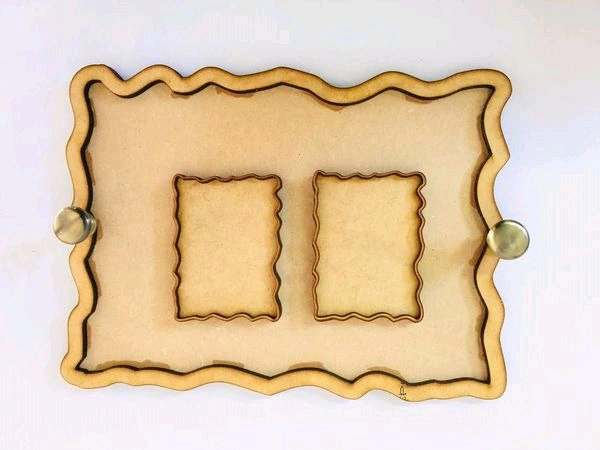 Uneven Border Tray With Knob - 8(4+4mm), 12/10", Tray+4coaster