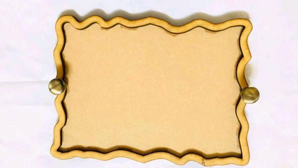 Uneven Border Tray With Knob - 8(4+4mm), 12/10", Tray+4coaster