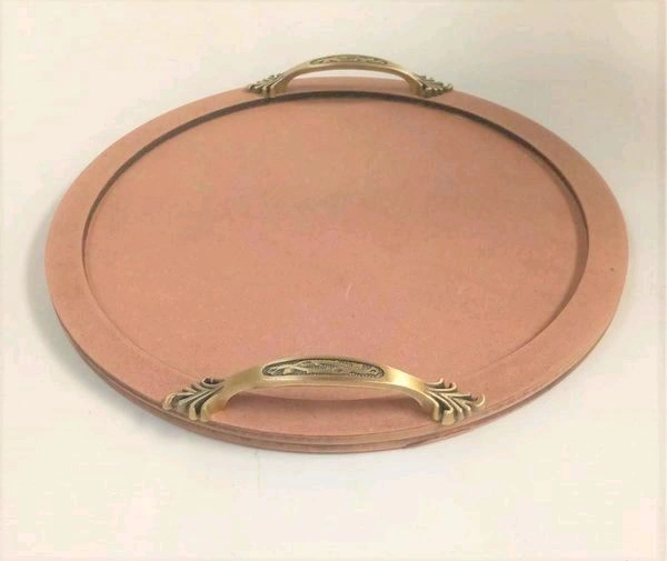 Round Mdf Tray With Handle - 12/12", 8(4+4mm)