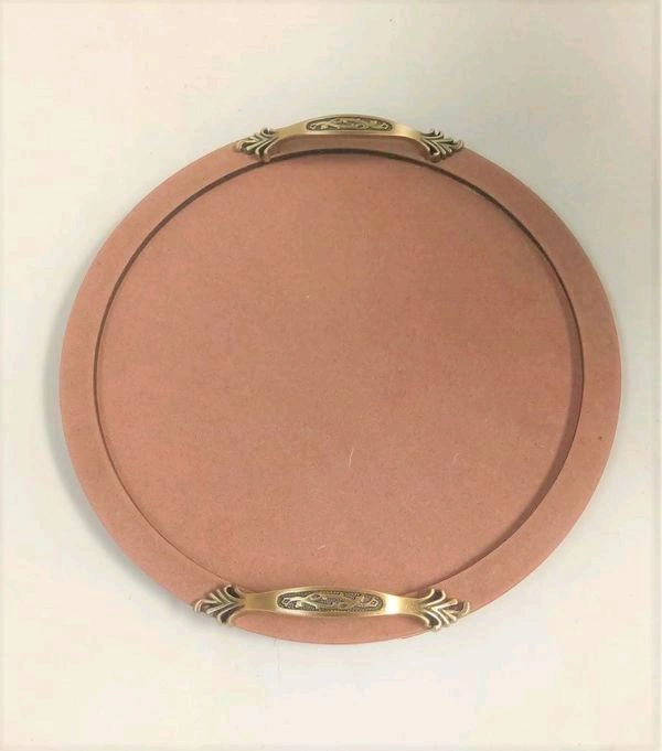 Round Mdf Tray With Handle - 15/15, 8(4+4mm)