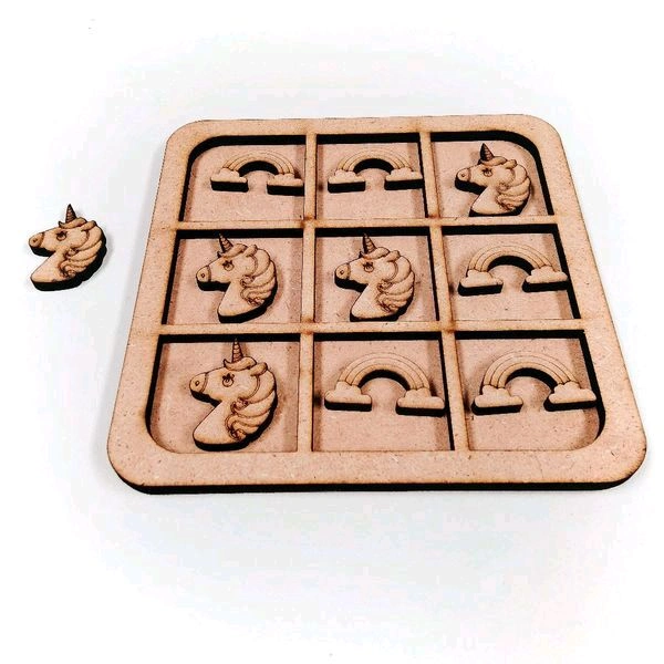 Tic Tac Toe Unicorn Theme - 6/6", 2.5+2.5nm