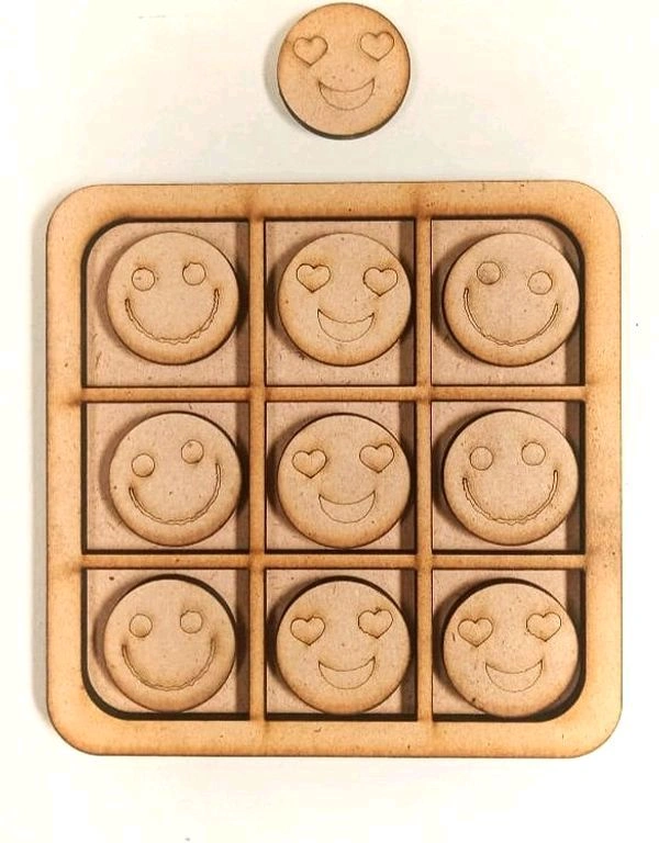 Tic Tac Toe  Smiley / Emoji Theme - 6/6", 2.5+2.5mm