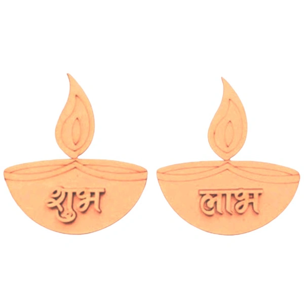 Diya  Shubh Labh Pair - 4", 2.5mm+2.5text