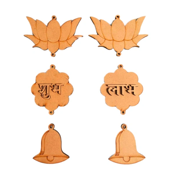  Lotus Hanging Shubh Labh Pair - 11/3.5", 2.5mm