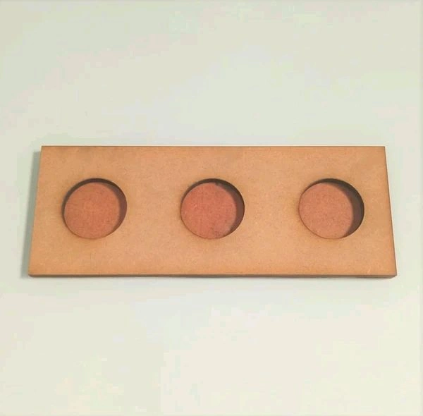Rectangle -3hole Tealight  - 7mm, 10/3.5"