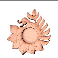 Peacock Premarked Tealight  - 4"