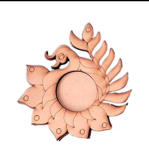 Peacock Premarked Tealight  - 4"