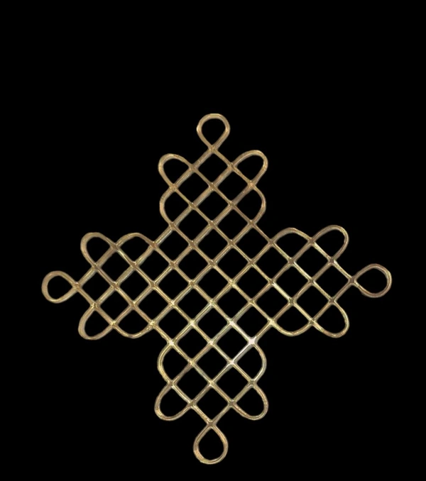 Kolam Cut Out -2 - 4", 2.5mm, Golden acrylic