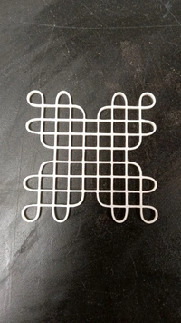 Kolam Cut Out -2 - 4", 2.5mm, Golden acrylic