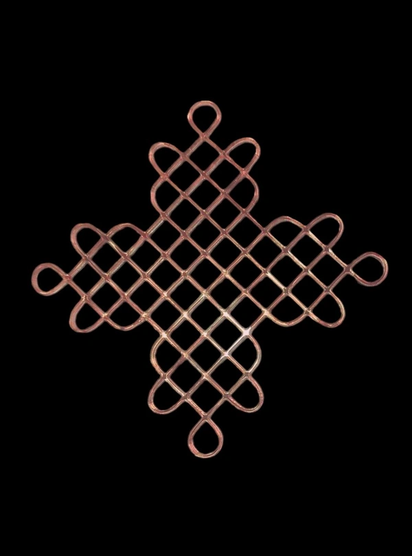 Kolam Cut Out -2 - 4", 2.5mm, Rose gold