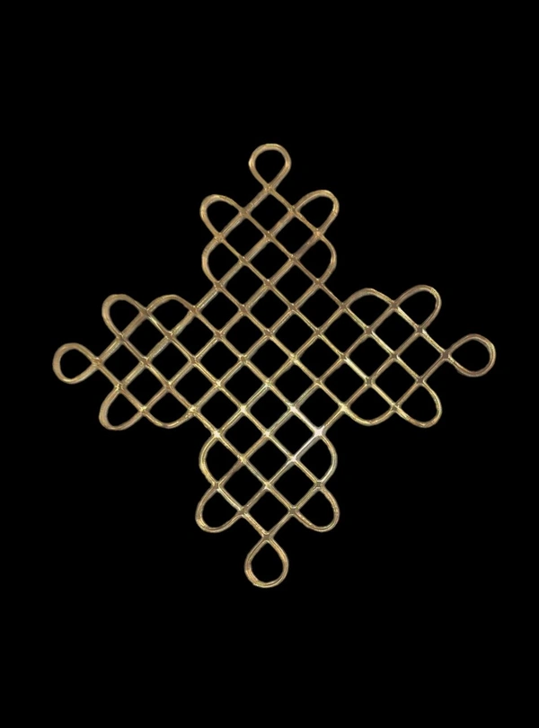 Kolam Cut Out -2 - 4", 2.5mm, Black Acrylic