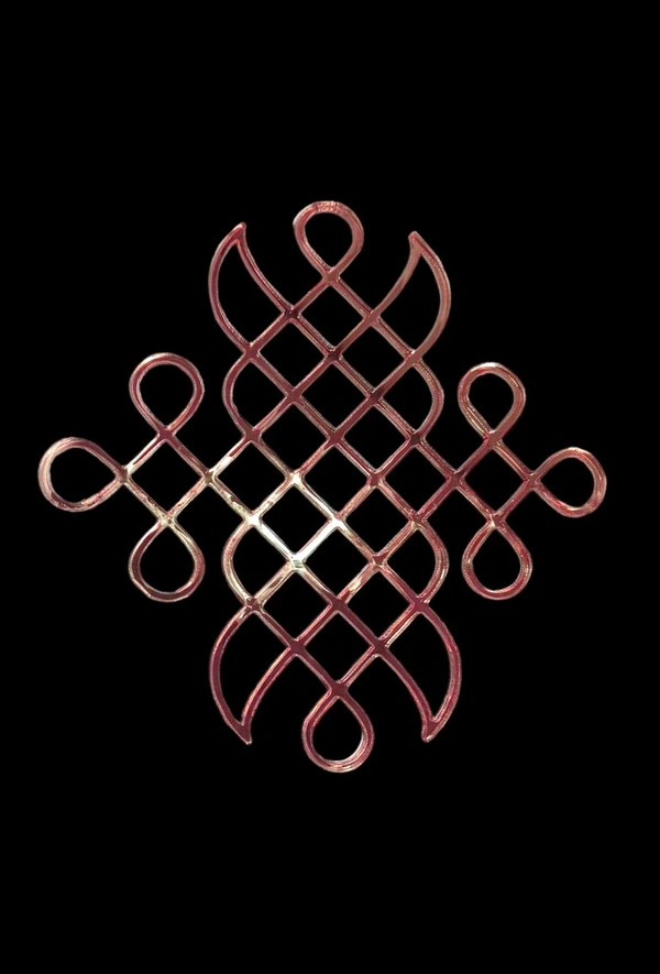 Kolam Cut Out -4 - 4", 2.5mm, Black Acrylic