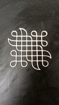 Kolam Cut Out -4 - 4", 2.5mm, Black Acrylic