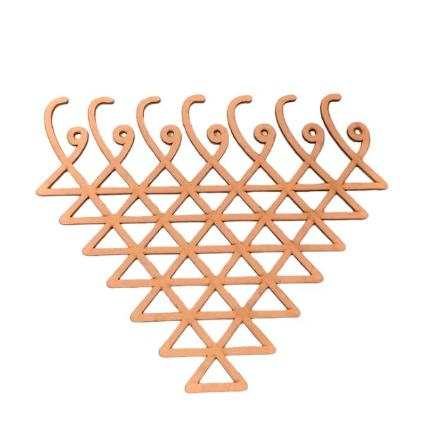 Saraswati Yantra Kolam Cut Out -5 - 4", 2.5mm, White acrylic