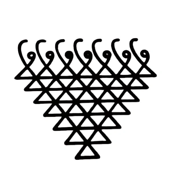 Saraswati Yantra Kolam Cut Out -5 - 4", 2.5mm, Black Acrylic