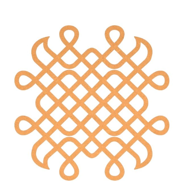  Kolam Cut Out -8 - 4", 2.5mm, White Acrylic