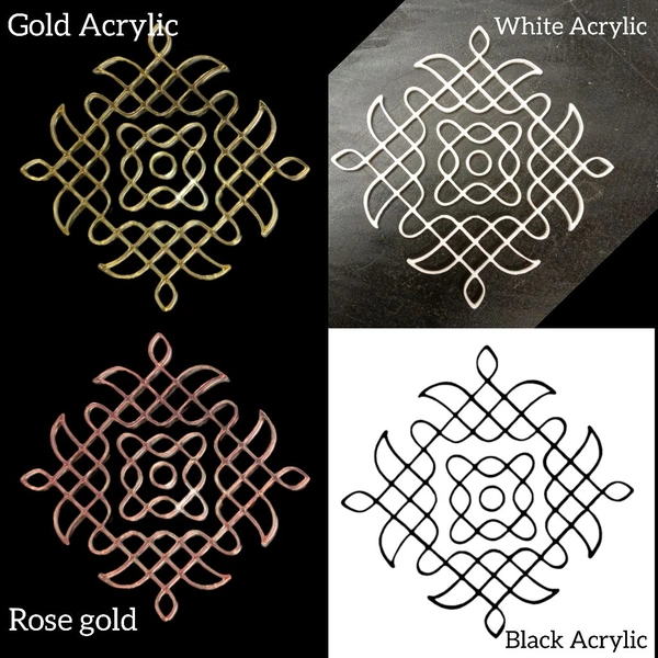  Kolam Cut Out -10 - 4", White acrylic
