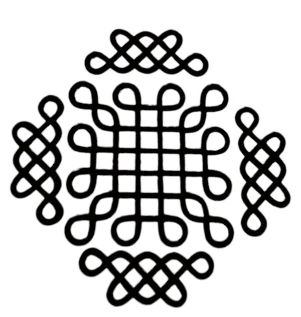  Kolam Cut Out -11 - 4", 2.5mm, Gold Acrylic