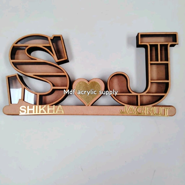 Couple /2 Names Miniature Shadow Box  - 6" Each Letter