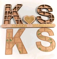 Couple /2 Names Miniature Shadow Box  - 6" Each Letter