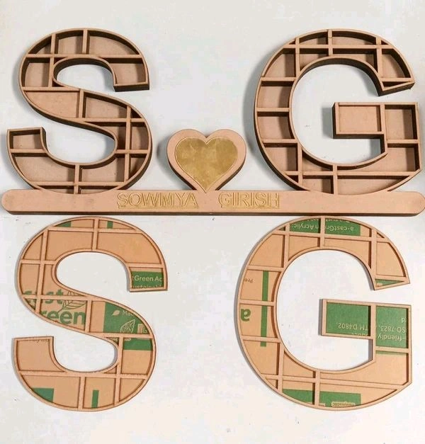 Couple /2 Names Miniature Shadow Box  - 6" Each Letter